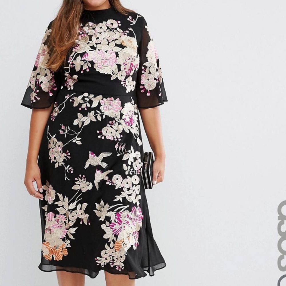 ASOS Curve Embroidered Dress